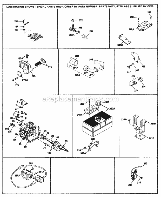 Engine Parts List #3 Diagram and Parts List for HM90-156003B  Tecumseh Engine