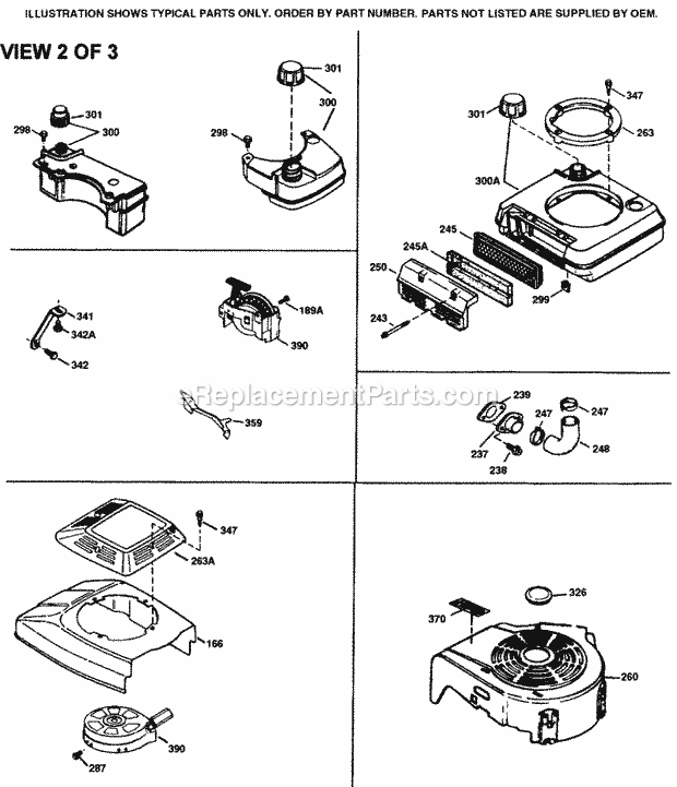 Engine Parts List #2 Diagram and Parts List for TVS90-43573J  Tecumseh Engine