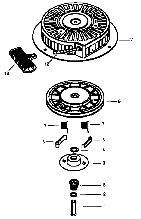 Starter 590736 (71/143) Diagram and Parts List for 965011  Tecumseh Engine