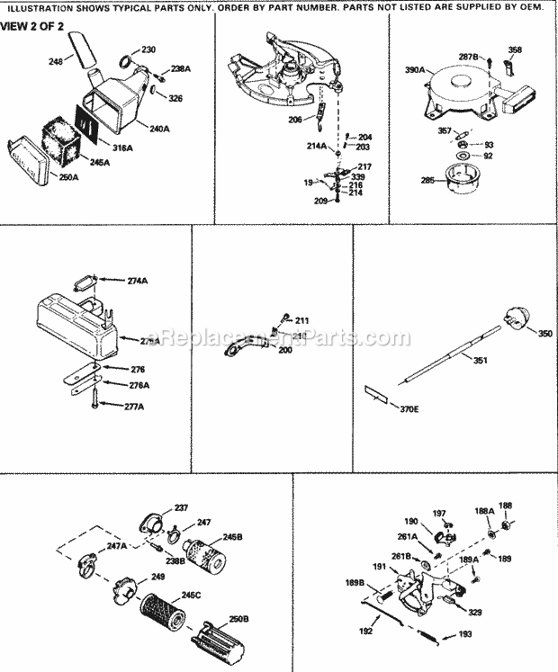 Engine Parts List #2 Diagram and Parts List for SBV-SBV-1554  Tecumseh Engine