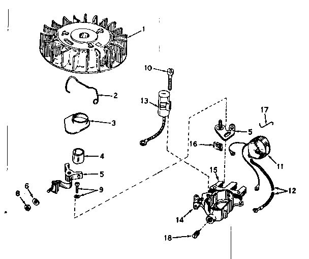 Magneto Diagram and Parts List for 642-19  Tecumseh Engine