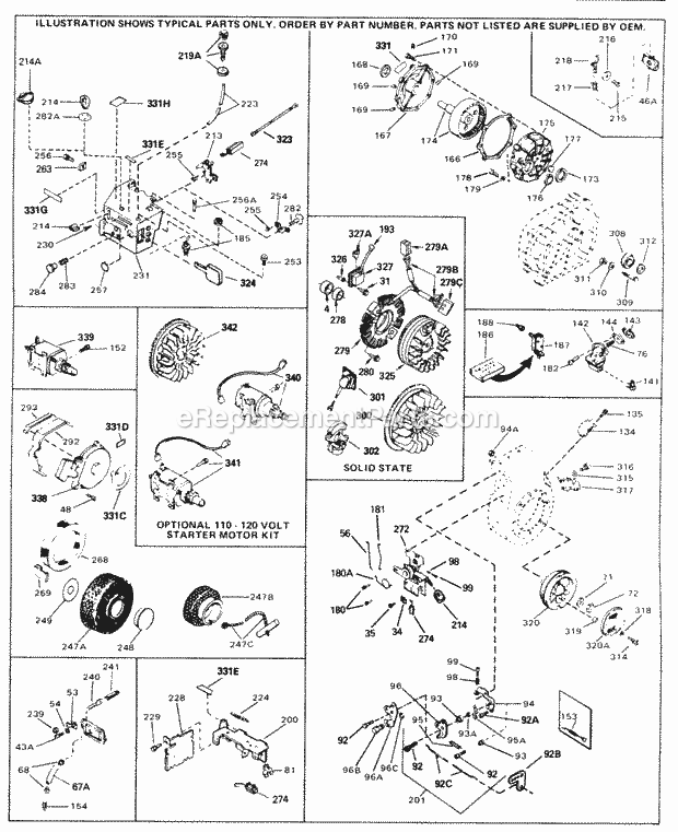 Engine Parts List #2 Diagram and Parts List for H70-130024  Tecumseh Engine