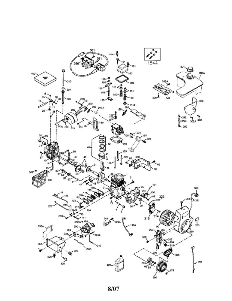 Engine Diagram and Parts List for OH358SA-223828  Tecumseh Engine