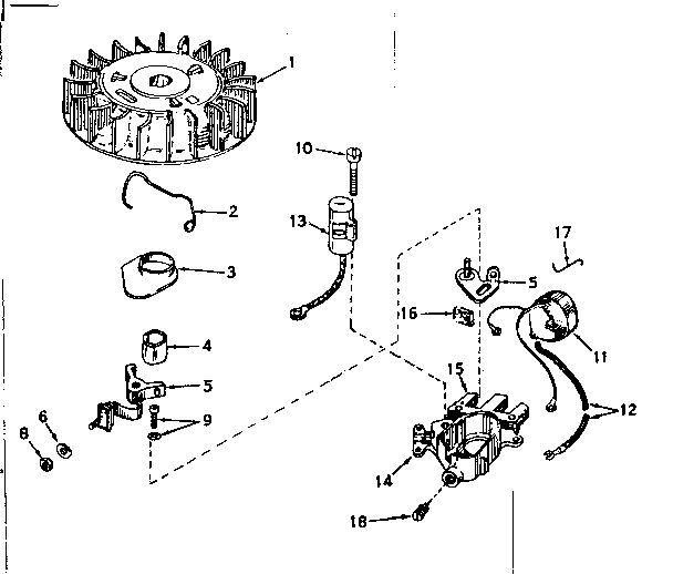Magneto Diagram and Parts List for 642-15C  Tecumseh Engine