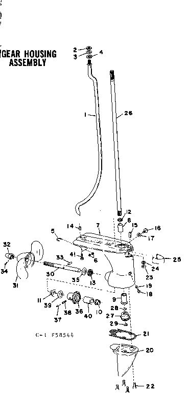 Gear Housing Assembly Diagram and Parts List for 642-16B  Tecumseh Engine