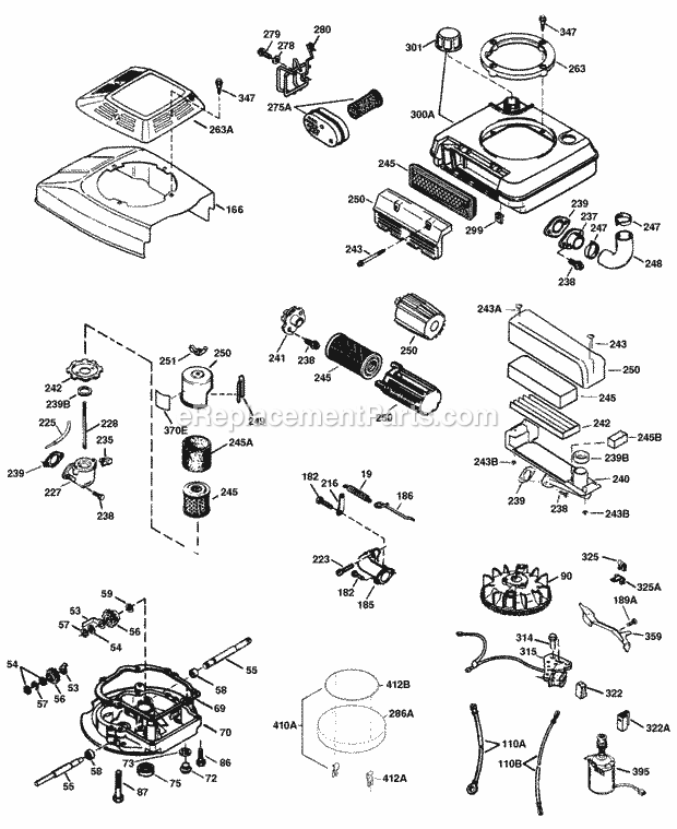 Engine Parts List #2 Diagram and Parts List for TVS115-62115C  Tecumseh Engine