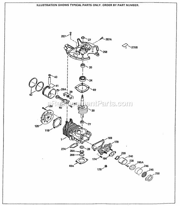 Engine Parts List Diagram and Parts List for SBV-SBV-10396  Tecumseh Engine