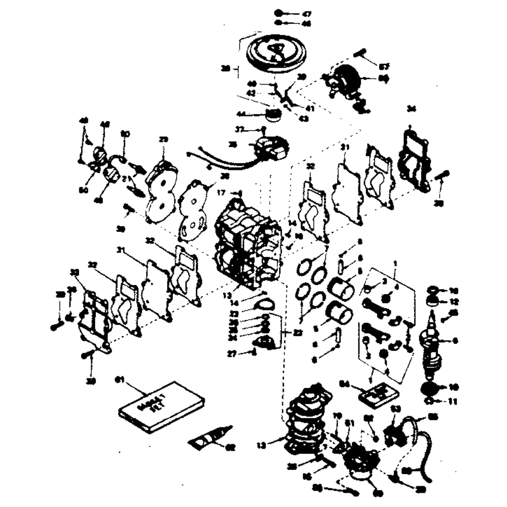 Engine Assembly No. 381 Diagram and Parts List for TYPE381  Tecumseh Engine