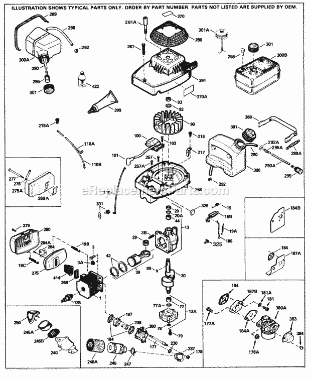 Engine Parts List Diagram and Parts List for SBV-SBV-1523  Tecumseh Engine