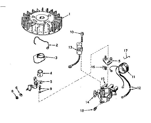 Magneto Diagram and Parts List for 642-19A  Tecumseh Engine