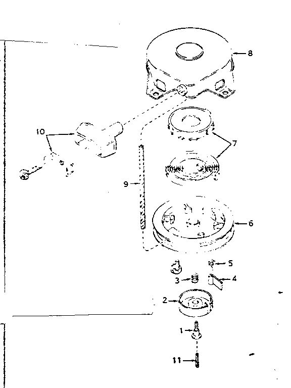 Rewind Starter Diagram and Parts List for 670-08C  Tecumseh Engine