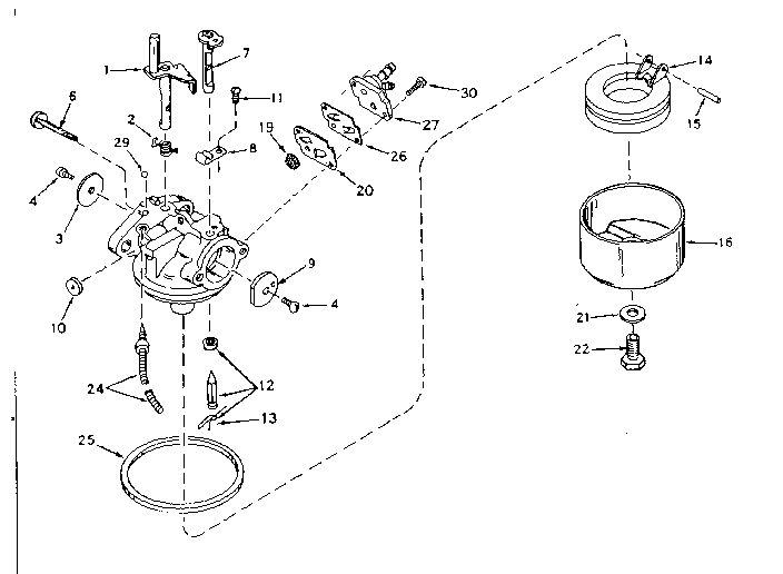 Shaft And Lever Assembly Diagram and Parts List for 640-11  Tecumseh Engine