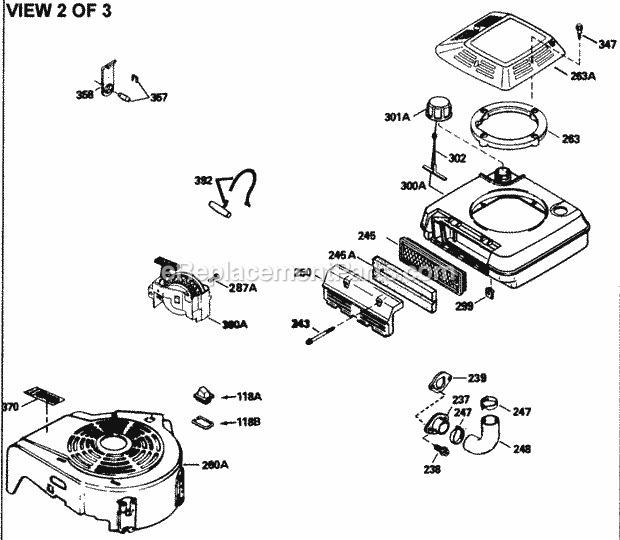 Engine Parts List #2 Diagram and Parts List for TVS105-53007A  Tecumseh Engine