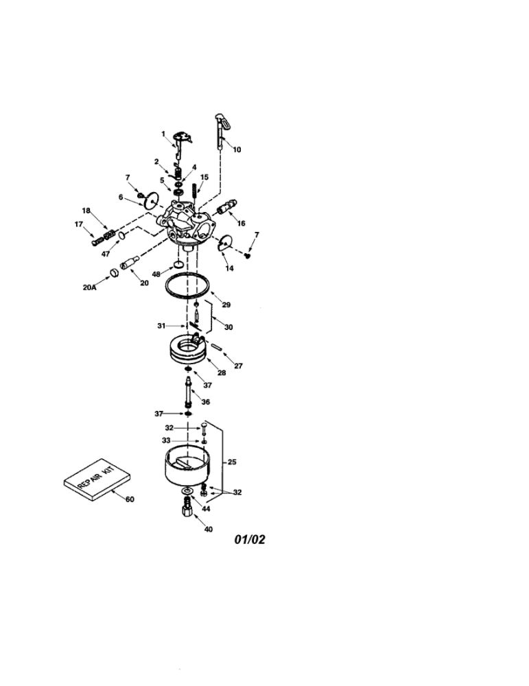 Carburetor (For Snow Thrower) Diagram and Parts List for OH195SA-72571  Tecumseh Engine