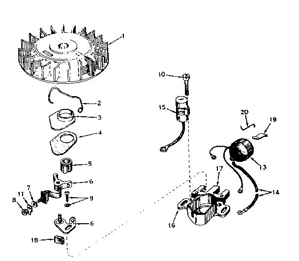 Magneto Diagram and Parts List for 650-56  Tecumseh Engine