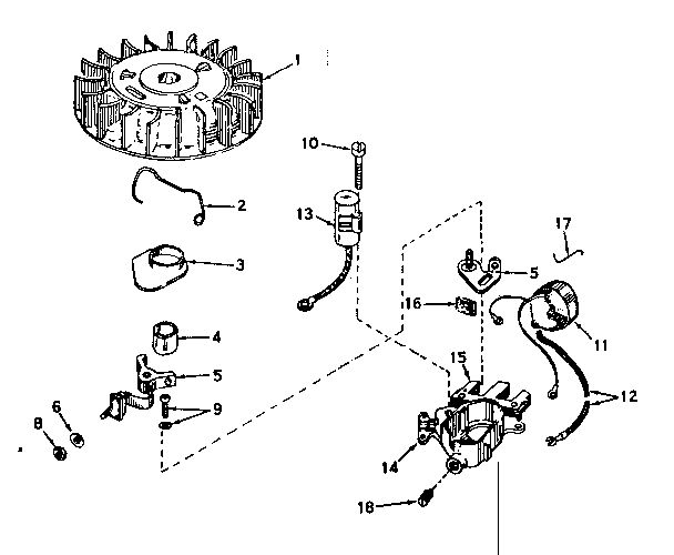 Magneto Diagram and Parts List for 642-20  Tecumseh Engine