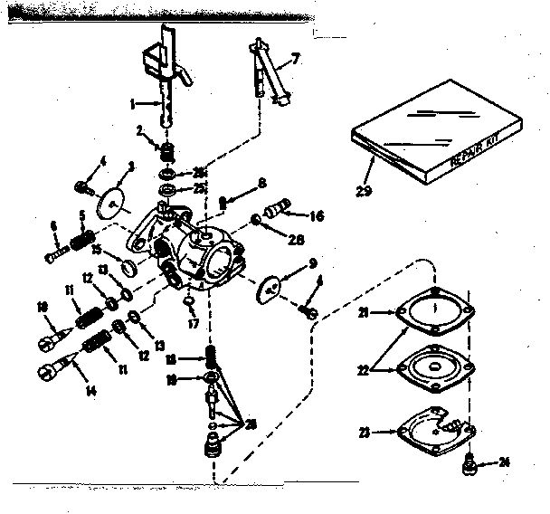 Carburetor Diagram and Parts List for 660-24  Tecumseh Engine