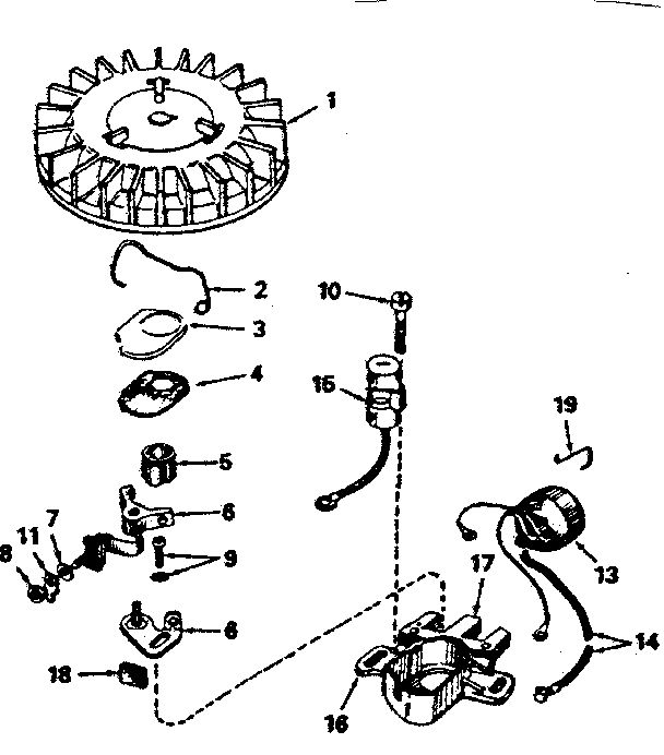 Magneto Diagram and Parts List for 670-83A  Tecumseh Engine