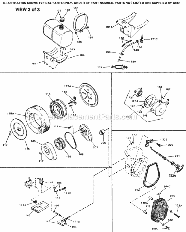 Engine Parts List #3 Diagram and Parts List for OH120-175013A  Tecumseh Engine