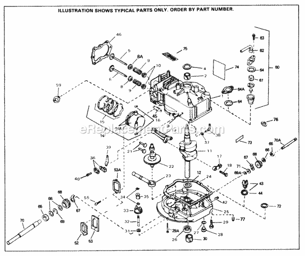 Engine Parts List Diagram and Parts List for SBV-SBV-443  Tecumseh Engine