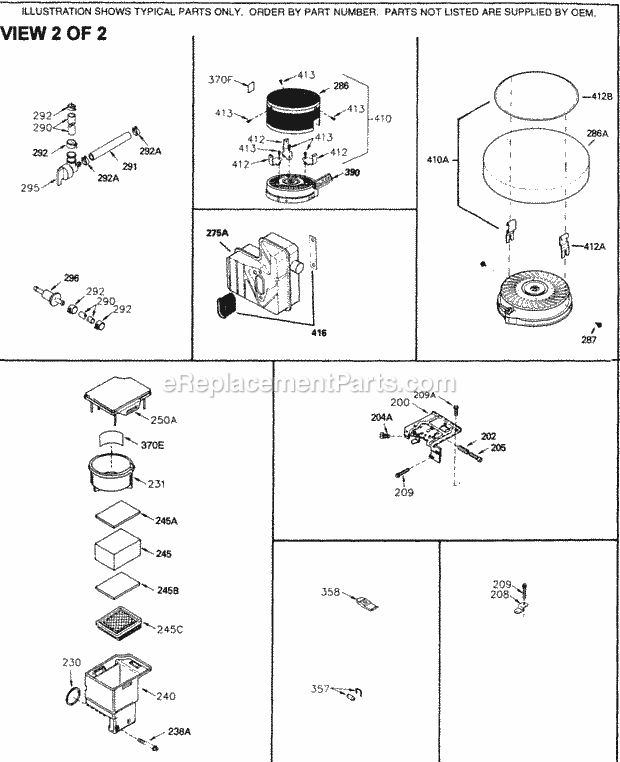 Engine Parts List #2 Diagram and Parts List for TVXL840-8452G  Tecumseh Engine