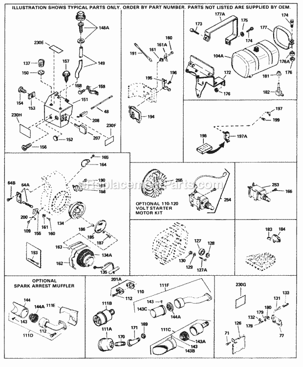 Engine Parts List #2 Diagram and Parts List for HH50-95054H  Tecumseh Engine