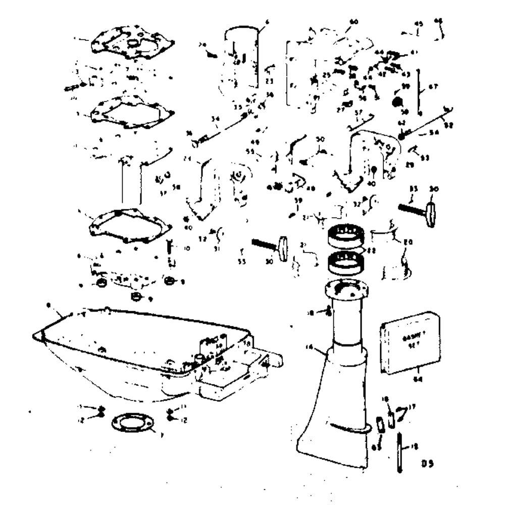 Column Assembly Diagram and Parts List for TYPE381  Tecumseh Engine