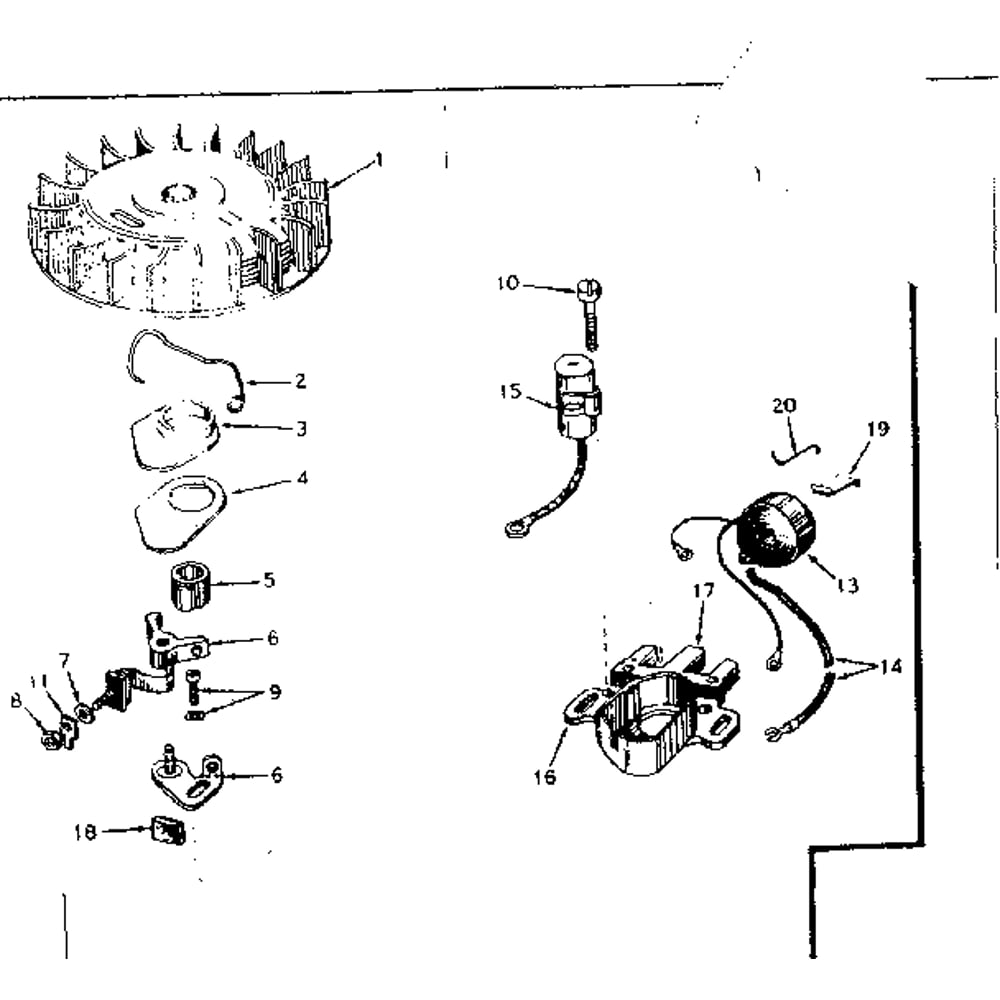 Magneto No. 610794 Diagram and Parts List for TYPE670-80  Tecumseh Engine
