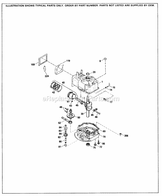 Engine Parts List Diagram and Parts List for SBV-SBV-50562  Tecumseh Engine