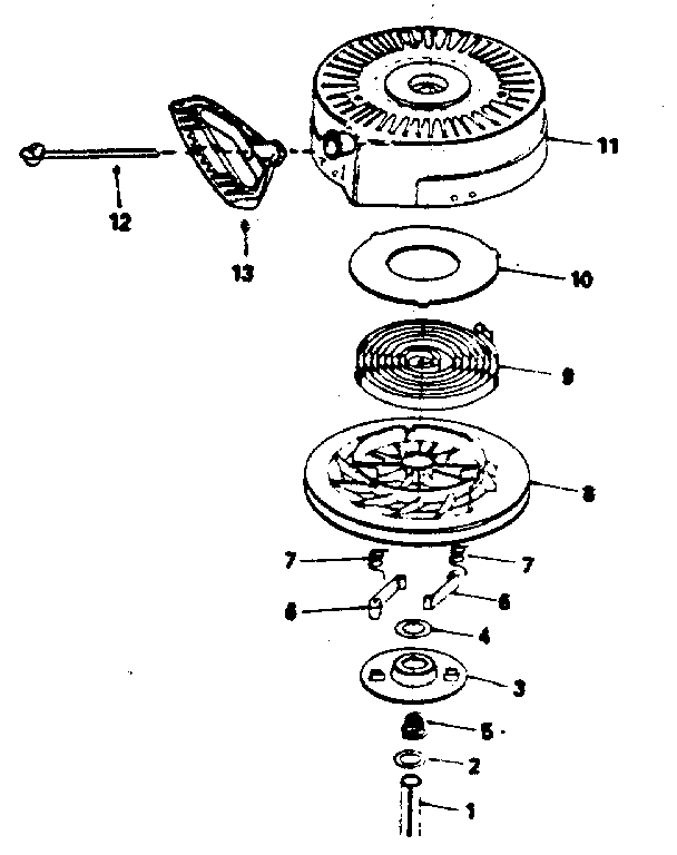 Starter 590646 (71/143) Diagram and Parts List for HS50-67329K  Tecumseh Engine