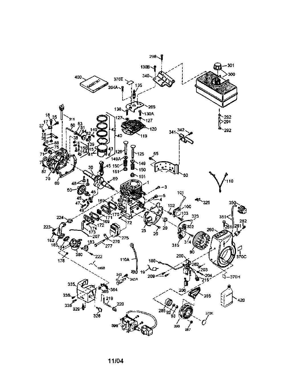 Tecumseh 9hp engine Diagram and Parts List for LA318SA-156554  Tecumseh Engine