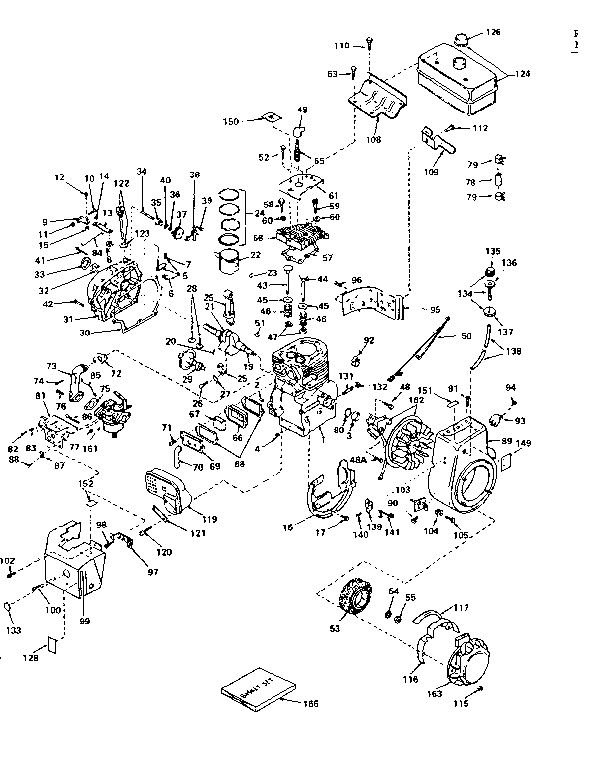 Basic Engine Diagram and Parts List for HMSK80-155-144-C  Tecumseh Engine