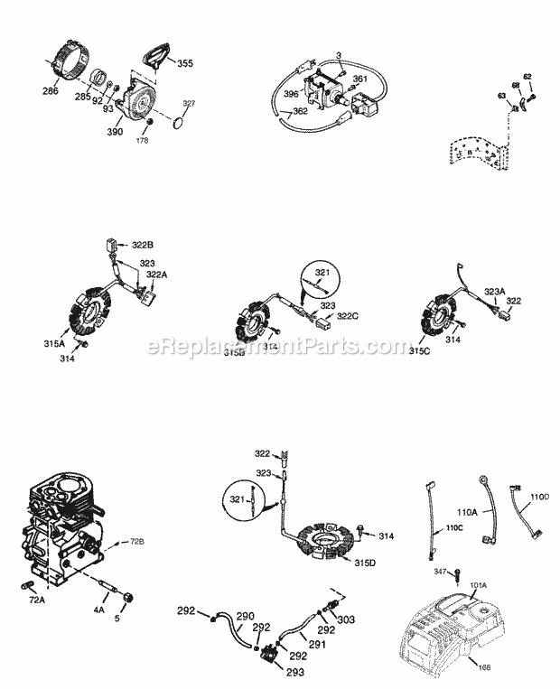 Engine Parts List #2 Diagram and Parts List for HMSK80-155499R  Tecumseh Engine
