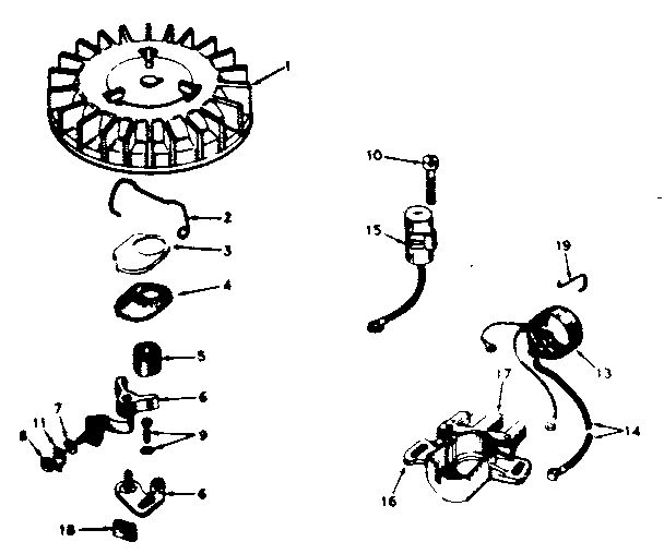 Magneto Diagram and Parts List for 670-85A  Tecumseh Engine