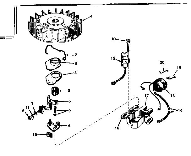 Magneto Diagram and Parts List for 650-18  Tecumseh Engine