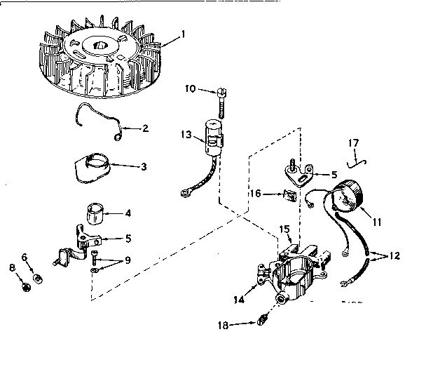 Magneto 2 Diagram and Parts List for 642-15D  Tecumseh Engine