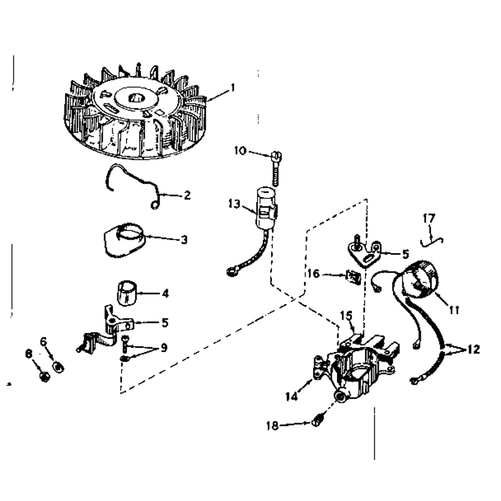 Magneto No. 610832a Diagram and Parts List for TYPE642-19  Tecumseh Engine