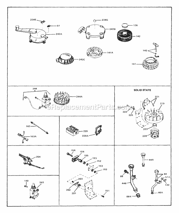 Engine Parts List #2 Diagram and Parts List for V50-60109F  Tecumseh Engine