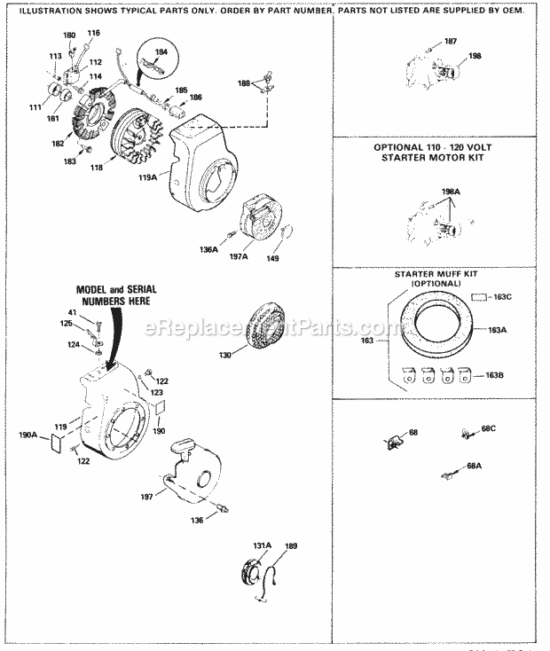 Engine Parts List #3 Diagram and Parts List for H35-45483R  Tecumseh Engine