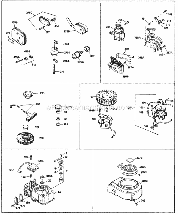 Engine Parts List #3 Diagram and Parts List for LAV35-40692M  Tecumseh Engine