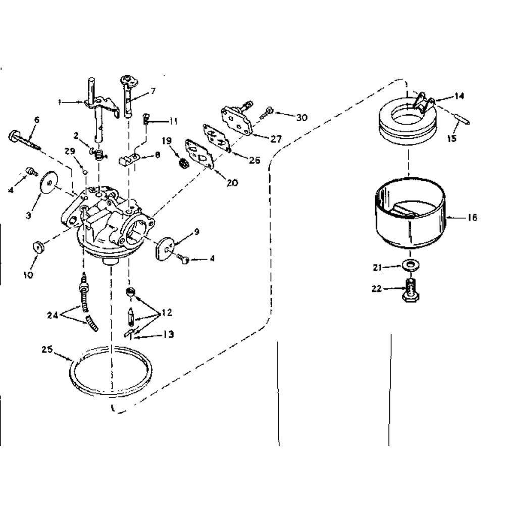 Carburetor No. 631895 Diagram and Parts List for TYPE642-19  Tecumseh Engine