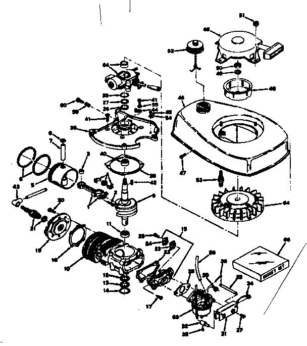 Engine Assembly Diagram and Parts List for 643-14A  Tecumseh Engine