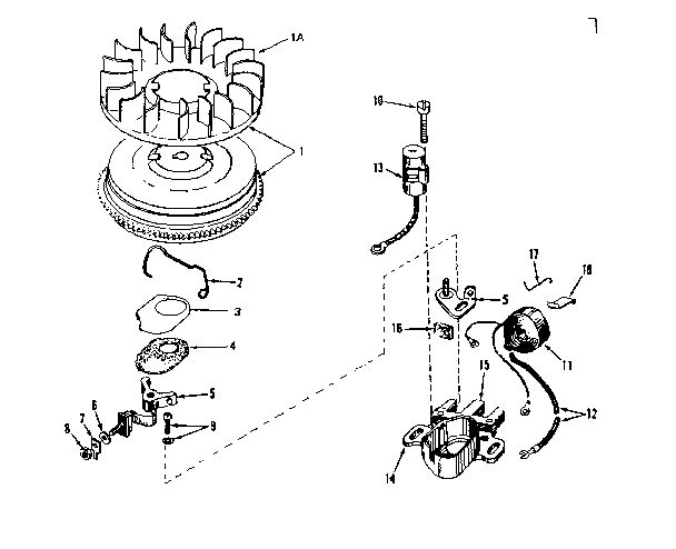 Magneto Diagram and Parts List for HMSK80-155-144-C  Tecumseh Engine
