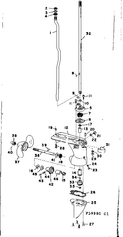 Gear Housing Asm Diagram and Parts List for 643-19B  Tecumseh Engine