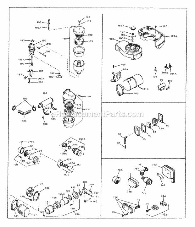 Engine Parts List #3 Diagram and Parts List for LAV35-40422J  Tecumseh Engine