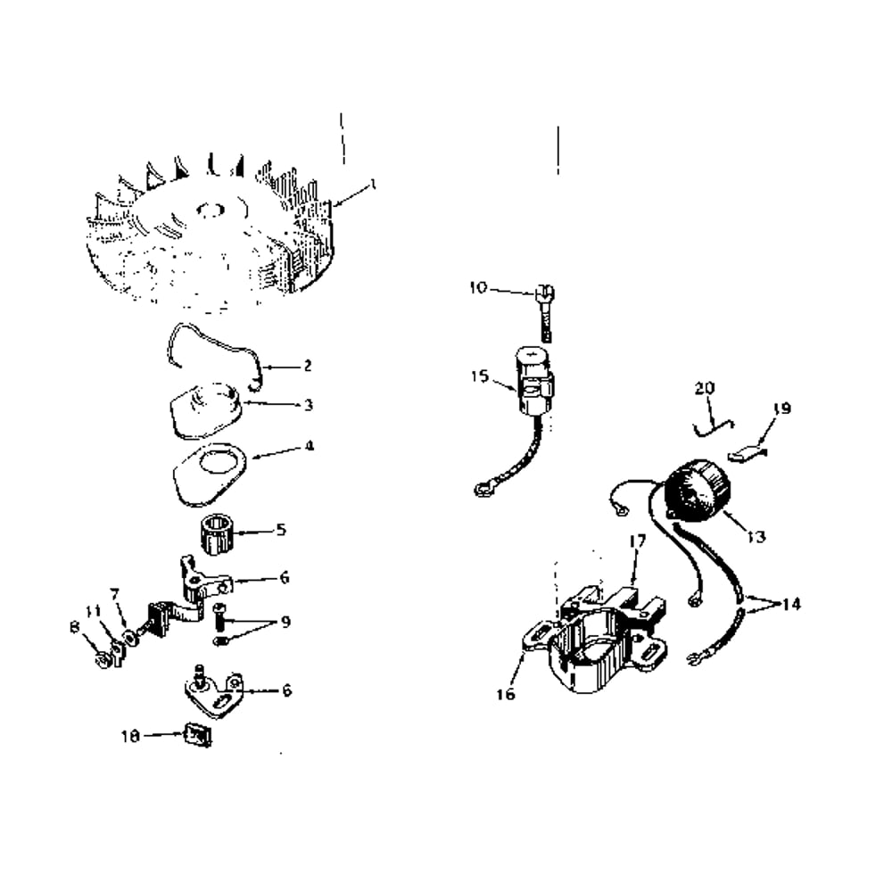 Magneto No. 610794 Diagram and Parts List for TYPE670-08  Tecumseh Engine