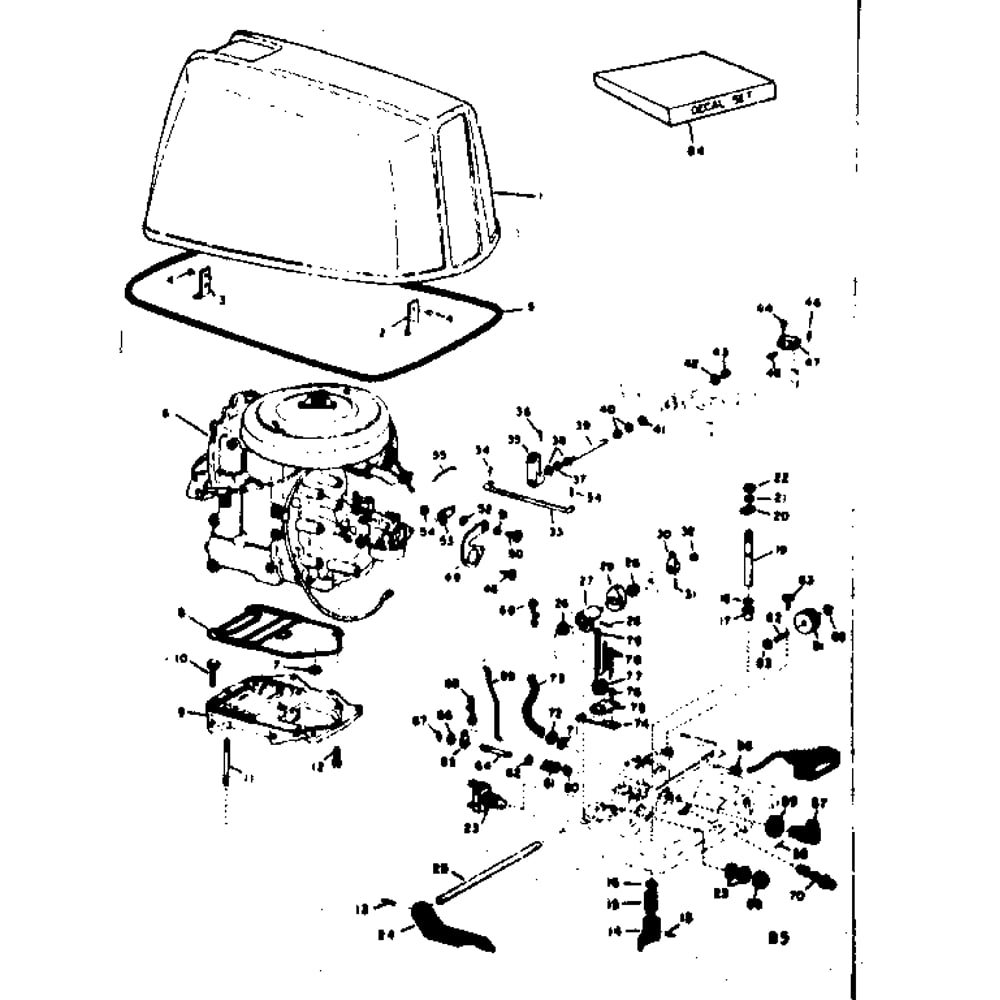 Power Head Assembly Diagram and Parts List for TYPE381  Tecumseh Engine