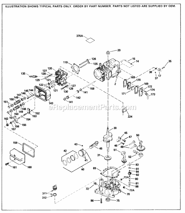 Engine Parts List Diagram and Parts List for SBV-SBV-52290  Tecumseh Engine
