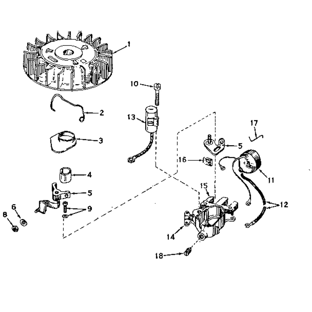 Magneto No. 610832a Diagram and Parts List for TYPE643-23  Tecumseh Engine