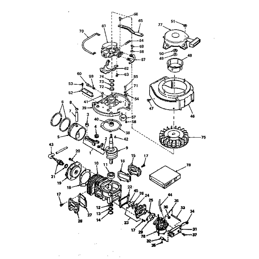 Unit Parts Diagram and Parts List for TYPE640-06A  Tecumseh Engine